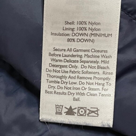 Eddie Bauer EB650 Down Puffer Jacket Navy Blue Full Zip Packable Mens Size Large - Picture 11 of 12